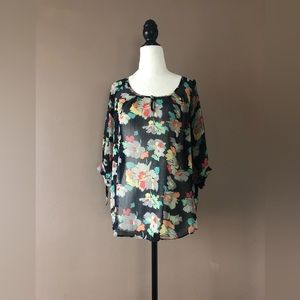 Sheer floral blouse
